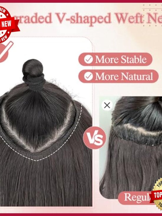 12 Inch Human Hair Clip-In Extensions, 5 Clips, Straight, 55g main image 6